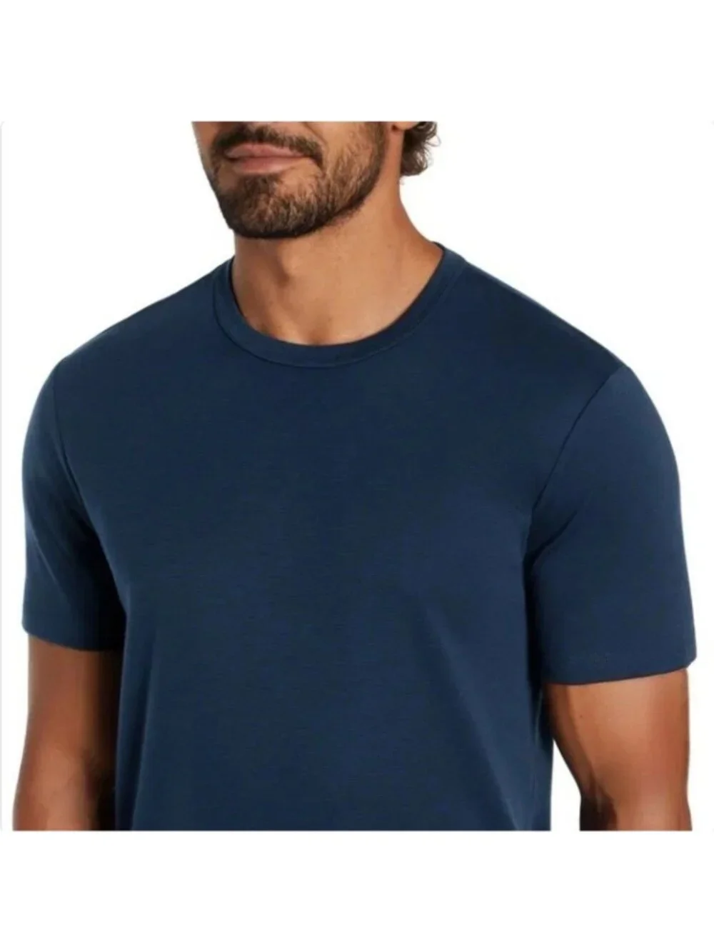 NWT Banana Republic Men's L Luxe Touch Tee 100% Cotton Blue Crew Neck T-Shirt